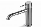 Змішувач для умивальника Vema Tiber Steel, підлогова, висота 166mm, кран 145mm, клапан klik-klak, нержавіюча сталь inox