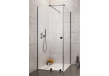 Фронт кабіни Radaway Furo Black KDJ 90, лівий варіант, з стінкою, 90x200cm, двері розсувні, скло прозоре, profil чорний