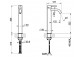 Змішувач для умивальника Gessi Flessa, підлогова, висота 305mm, коротка кран, клапан automatyczny, хромована сталь