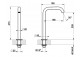 Кран для раковини Gessi Flessa, підлогова, висота 205mm, zasięg 156mm, хромована сталь