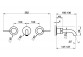 Змішувач для умивальника Gessi Flessa, прихований, на 3 отвори, коротка кран, хромована сталь