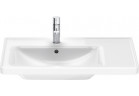 Навісний умивальник/меблевий Duravit D-Neo, 80x48cm, асиметрична, komora з лівої сторони, z переливом, отвір для змішувача, біла