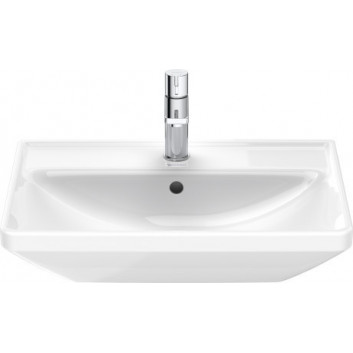 Навісний умивальник Duravit D-Neo, 55x44cm, z переливом, отвір для змішувача, біла