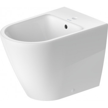 Біде підлогове Duravit D-Neo Rimless, 65x37cm, z переливом, отвір для змішувача білий