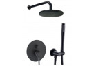 Душовий комплект Paffoni Light, прихований, 2 виходи wody, верхній душ кругла 225mm, чорний мат.