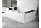 Кутова ванна з гідромасажем Novellini Divina Dual Natural Air, 190x140cm, монтаж з лівох сторони, зі стелажем, змішувач z funkcją napełniana przez переливання, без корпусу, білий мат.