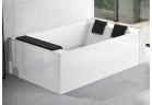 Кутова ванна з гідромасажем Novellini Divina Dual Natural Air, 190x140cm, монтаж з правої сторони, зі стелажем, змішувач z funkcją napełniana przez переливання, каскадний злив, без корпусу, білий глянець