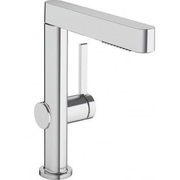 Змішувач для умивальника Hansgrohe Finoris, підлогова, одноважільний, висота 182mm, комплект, набір зливний, хром