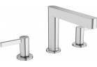 Змішувач для раковини на 3 отвори Hansgrohe Finoris, підлогова, висота 138mm, комплект, набір зливний push-open, хром