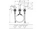 Змішувач для раковини на 3 отвори Hansgrohe Finoris, підлогова, висота 187mm, комплект, набір зливний push-open, хром