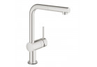 Електронна змішувач для кухонних раковин Grohe Minta Touch, одноважільний, висувний злив L, нержавіюча сталь
