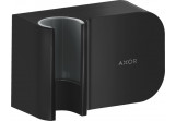 Тримач душовий porter Axor One, настінний, z przyłączem wody, чорний мат.