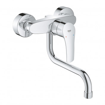 Змішувач для кухонних раковин Grohe Eurosmart, на стінку, DN 15, obracana кран 216mm, хром