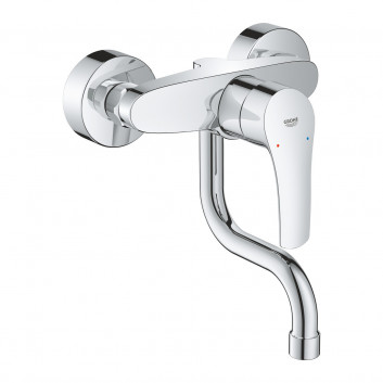 Змішувач для кухонних раковин Grohe Eurosmart, на стінку, DN 15, obracana кран 216mm, хром