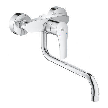 Змішувач для кухонних раковин Grohe Eurosmart, на стінку, DN 15, obracana кран 150mm, хром