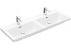 Меблевий умивальник подвійна Villeroy & Boch Subway 3.0, 130x47cm, z переливом, 2 otwory na armaturę, Weiss Alpin CeramicPlus