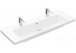 Меблевий умивальник Villeroy & Boch Subway 3.0, 130x47cm, z переливом, 2 otwory na armaturę, Weiss Alpin