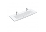 Меблевий умивальник Villeroy & Boch Subway 3.0, 130x47cm, без переливу, 2 otwory na armaturę, Weiss Alpin CeramicPlus