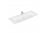 Меблевий умивальник Villeroy & Boch Subway 3.0, 130x47cm, без переливу, otwór na armaturę, Stone White CeramicPlus