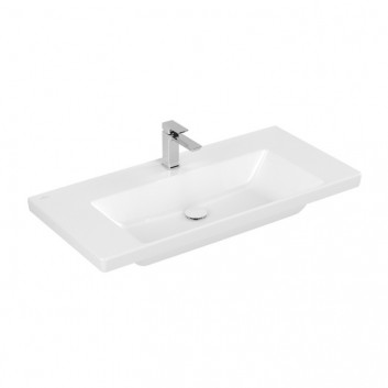 Меблевий умивальник Villeroy & Boch Subway 3.0, 130x47cm, z переливом, otwór na armaturę, Weiss Alpin