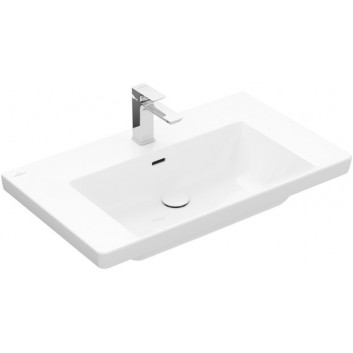 Меблевий умивальник Villeroy & Boch Subway 3.0, 100x47cm, z переливом, otwór na armaturę, Weiss Alpin