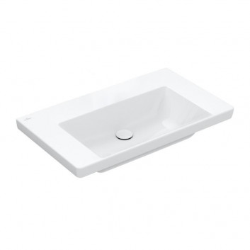 Меблевий умивальник Villeroy & Boch Subway 3.0, 80x47cm, без переливу, без отвору na armaturę, Weiss Alpin