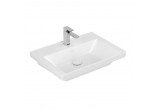 Меблевий умивальник Villeroy & Boch Subway 3.0, 65x47cm, без переливу, otwór na armaturę, Weiss Alpin CeramicPlus