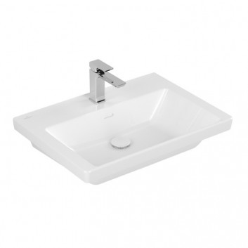 Меблевий умивальник Villeroy & Boch Subway 3.0, 80x47cm, z переливом, otwór na armaturę, Weiss Alpin