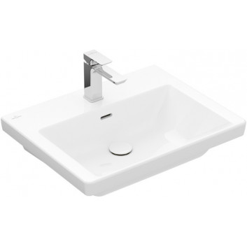 Меблевий умивальник Villeroy & Boch Subway 3.0, 65x47cm, z переливом, otwór na armaturę, Weiss Alpin