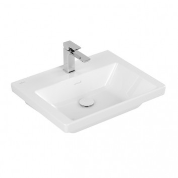 Меблевий умивальник Villeroy & Boch Subway 3.0, 65x47cm, z переливом, otwór na armaturę, Weiss Alpin