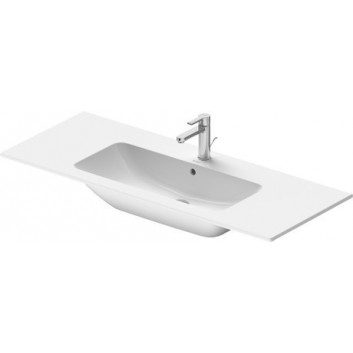 Меблевий умивальник Duravit ME by Starck, 1230x490mm, z переливом, отвір для змішувача, біла