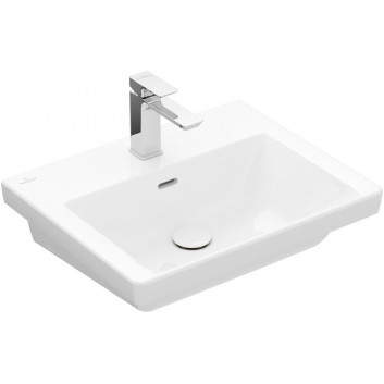 Меблевий умивальник Villeroy & Boch Subway 3.0, 60x47cm, z переливом, otwór na armaturę, Weiss Alpin