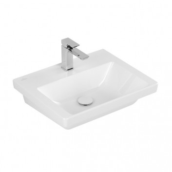 Меблевий умивальник Villeroy & Boch Subway 3.0, 60x47cm, z переливом, otwór na armaturę, Weiss Alpin