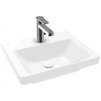 Навісний умивальник Villeroy & Boch Subway 3.0, 50x40cm, z переливом, otwór na armaturę, Weiss Alpin