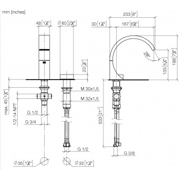 Кран для раковини Dornbracht CYO, підлогова, zasięg 167mm, хром