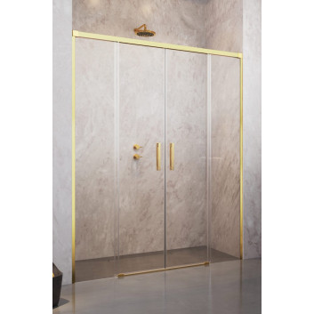 Двері душові для ніши Radaway Idea Gold DWJ, праве, 160cm, розсувні, скло прозоре, profil золотий