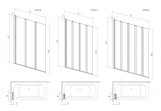 Ширма для ванни Radaway Eos PNW3, універсальний, 3-częsciowy, скло прозоре, 100x152cm, profil хром