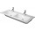 Умивальник подвійна Duravit ME by Starck, 130x49cm, z переливом, отвір для змішувача, білий WonderGliss