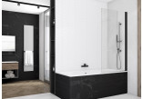 Ширма для ванни Sanswiss Solino SOEB1, правий, 850x1500mm, Black Line, чорний profil 