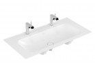 Меблевий умивальник Villeroy&Boch Finion 1000x500 mm без переливу, do dwóch armatur 1-otworowych, Stone White CeramicPlus
