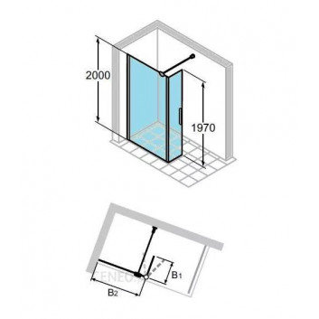 Huppe Walk-in Design Pure 130 хром скло прозорі Anti Plaque