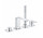 Змішувач для ванни на 4 отвори Grohe Allure, 2 виходи wody, кран 143mm, хром