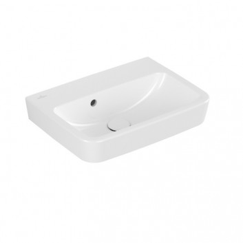 Навісний умивальник Villeroy & Boch O.novo, 50x37cm, z переливом, отвір для змішувача, Weiss Alpin