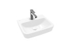 Навісний умивальник Villeroy & Boch O.novo, 45x37cm, без переливу, отвір для змішувача, Weiss Alpin AntiBac CeramicPlus