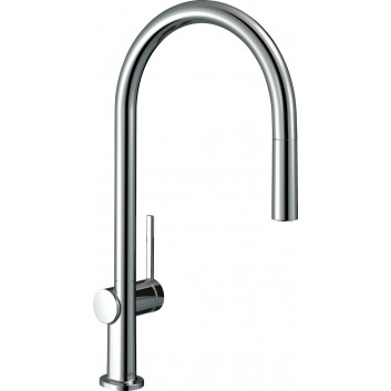 Кухонний змішувач Hansgrohe Talis M54, одноважільний, висота 435mm, висувний злив, 2jet, sBox, чорний мат.