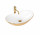 Умивальник на стільницю Rea Royal White Gold, 62,5x36cm, без переливу, білий/золотий