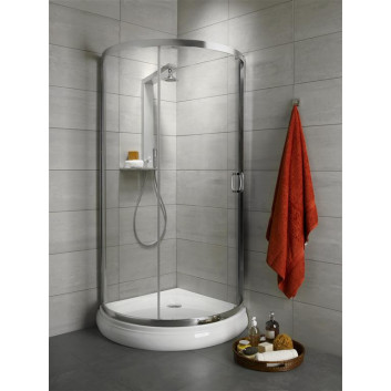 Півкругла душова кабіна Radaway Premium A 1700, 90x90cm, rozsuwana, скло fabric, profil хром