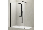 Кабіна typu walk-in пристінна Novellini Kuadra H 117-120 cm, profil чорний мат., прозоре скло
