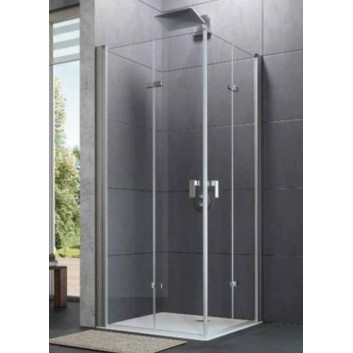 Двері Huppe Design Pure розпашні складані, szer. 80 cm, wys. 200 cm, Black Edition, прозоре скло z Anti Plaque