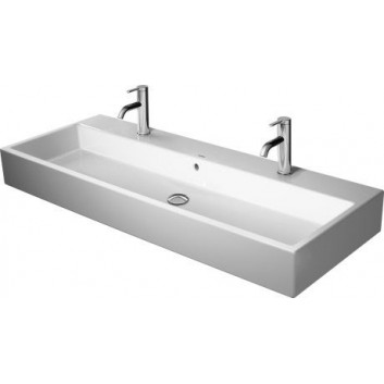 Меблевий умивальник Duravit Vero Air, 120x47cm, z переливом, 2 otwory na baterie, glazurowany spód, білий